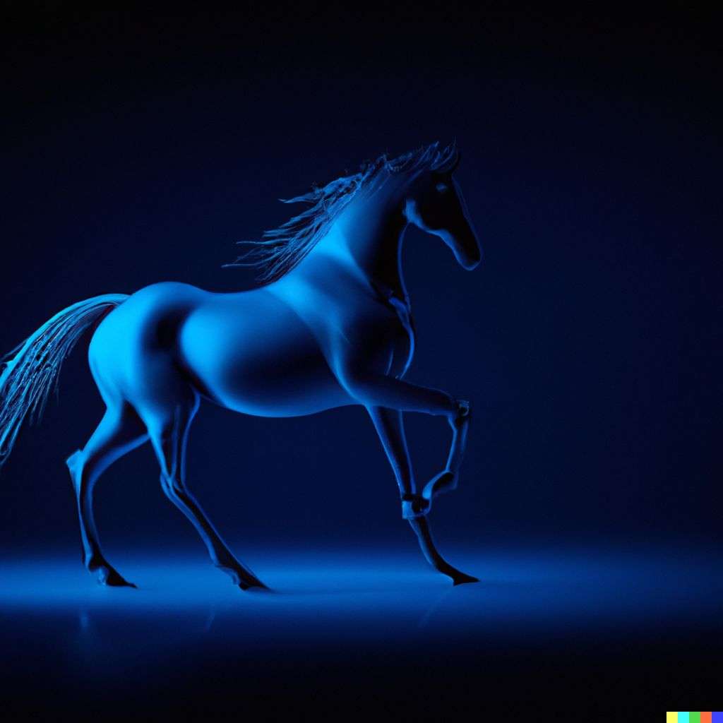 a horse, digital art, 3D style